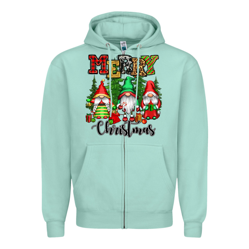 Merry Christmas Gnomes Zipper Hoodie by CowGirlArtShop | Teevron