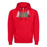 Red christmas trees Zipper Hoodie - CowGirlArtShop