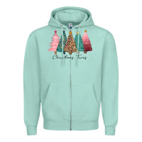 Seafoam christmas trees Zipper Hoodie - CowGirlArtShop