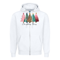 White christmas trees Zipper Hoodie - CowGirlArtShop