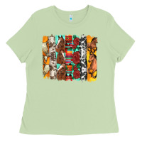 Matcha western horses roses and bullskulls wıth cowhide amd serape brushstro Ladies Tee - Artiststas