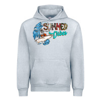 Heather Grey Summer Vibes Urban Hoodie - CowhideDigitalArt