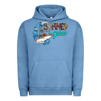 Pigment Pebble Blue Summer Vibes Urban Hoodie - CowhideDigitalArt