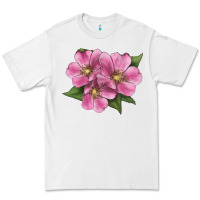 White Wild Prairie Rose Illustrations Premium Tee - LillyAllenDesigns