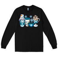 Black Winter Coffee Cups Long Sleeve Tee - Artiststas
