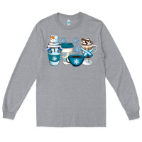 Heather Grey Winter Coffee Cups Long Sleeve Tee - Artiststas