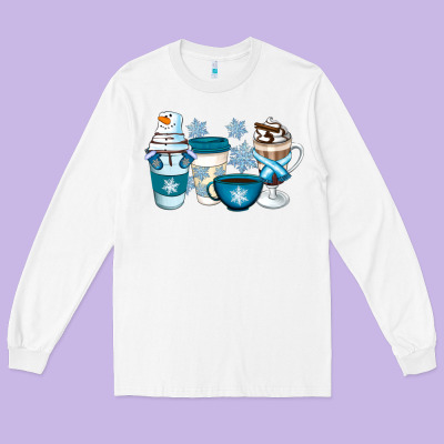 Winter Coffee Cups Long Sleeve Tee Designed By Artiststas