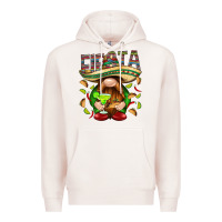 Pale Pink Fiesta gnome with tacos Mexico Premium Hoodie - HowdyJamesFarm