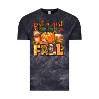 Cloud Black just a girl who loves fall Vintage Tee - MaliasSmallBusiness