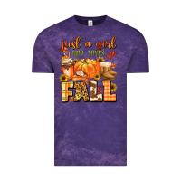 Cloud Purple just a girl who loves fall Vintage Tee - MaliasSmallBusiness
