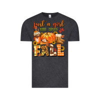 Vintage Black just a girl who loves fall Vintage Tee - MaliasSmallBusiness