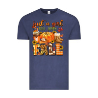 Vintage Denim just a girl who loves fall Vintage Tee - MaliasSmallBusiness