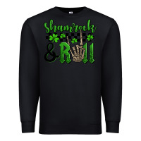 Black St. Patrick's Day Shamrock and roll Premium Sweatshirt - OliviaCreatesArt