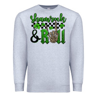 Heather Grey St. Patrick's Day Shamrock and roll Premium Sweatshirt - OliviaCreatesArt
