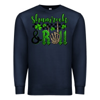 Navy St. Patrick's Day Shamrock and roll Premium Sweatshirt - OliviaCreatesArt