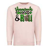 Pale Pink St. Patrick's Day Shamrock and roll Premium Sweatshirt - OliviaCreatesArt