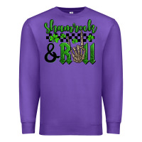 Purple St. Patrick's Day Shamrock and roll Premium Sweatshirt - OliviaCreatesArt