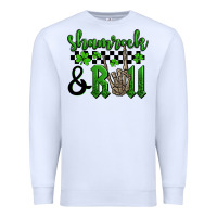 White St. Patrick's Day Shamrock and roll Premium Sweatshirt - OliviaCreatesArt