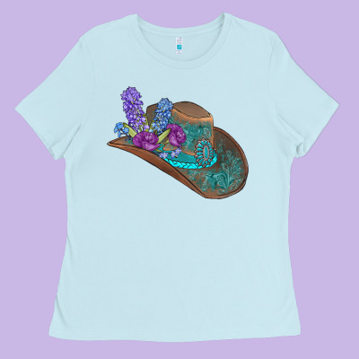 Cowboy Hat Ladies Tee Designed By Adodesignshop