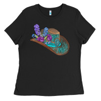 Black cowboy hat Ladies Tee - AdoDesignShop