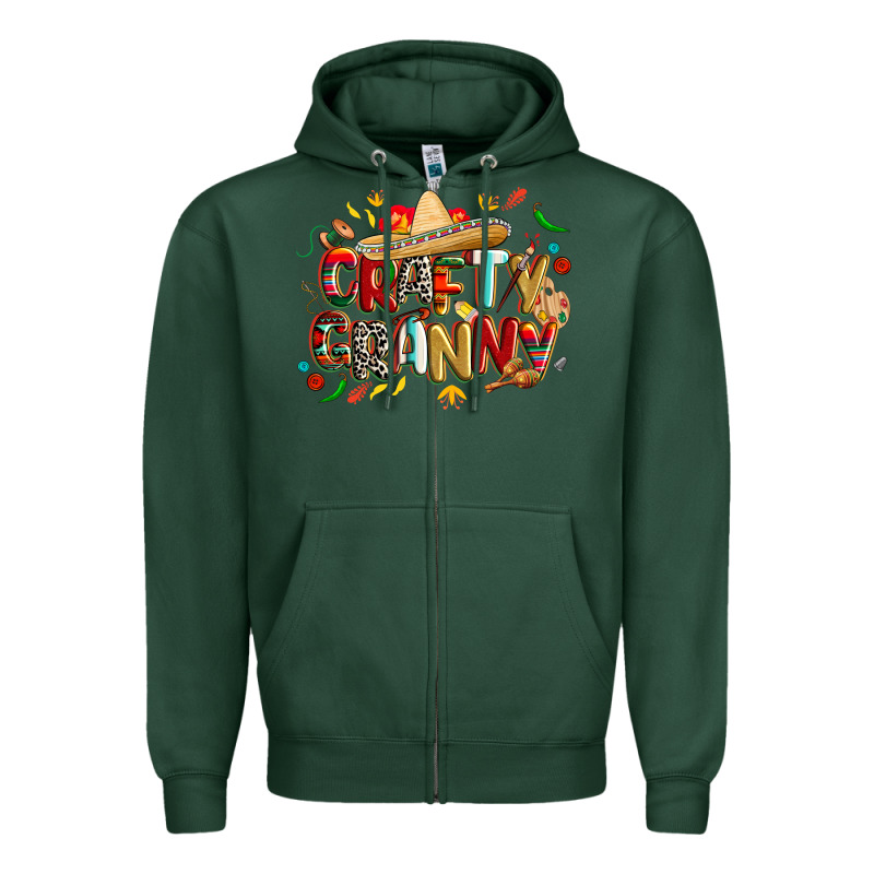 Cinco De Mayo Crafty Granny Zipper Hoodie by CowGirlArtShop | Teevron