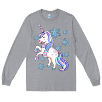Heather Grey Winter unicorn Long Sleeve Tee - Artiststas