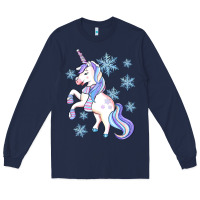 Navy Winter unicorn Long Sleeve Tee - Artiststas