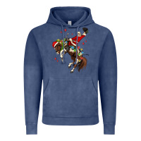 Vintage Denim christmas cowboy santa Vintage Hoodie - MaliasSmallBusiness