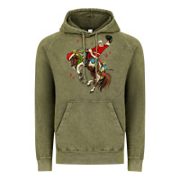 Vintage Olive christmas cowboy santa Vintage Hoodie - MaliasSmallBusiness