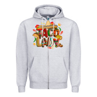 Heather Grey cinco de mayo taco lady Zipper Hoodie - CowGirlArtShop