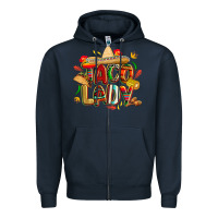 Navy cinco de mayo taco lady Zipper Hoodie - CowGirlArtShop