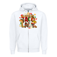 White cinco de mayo taco lady Zipper Hoodie - CowGirlArtShop