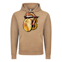 Vintage Coffee Softball Tongue Vintage Hoodie - Jasminsmagicworld