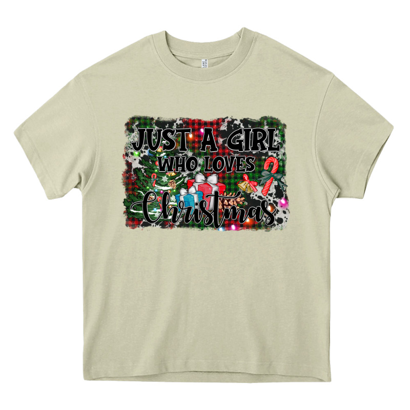 Just A Girl Who Loves Christmas Heavy Core Tee by AdoDesignShop | Teevron