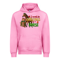Fuchsia Pink All I Want For Christmas Is A Horse Urban Hoodie - LillyAllenDesigns