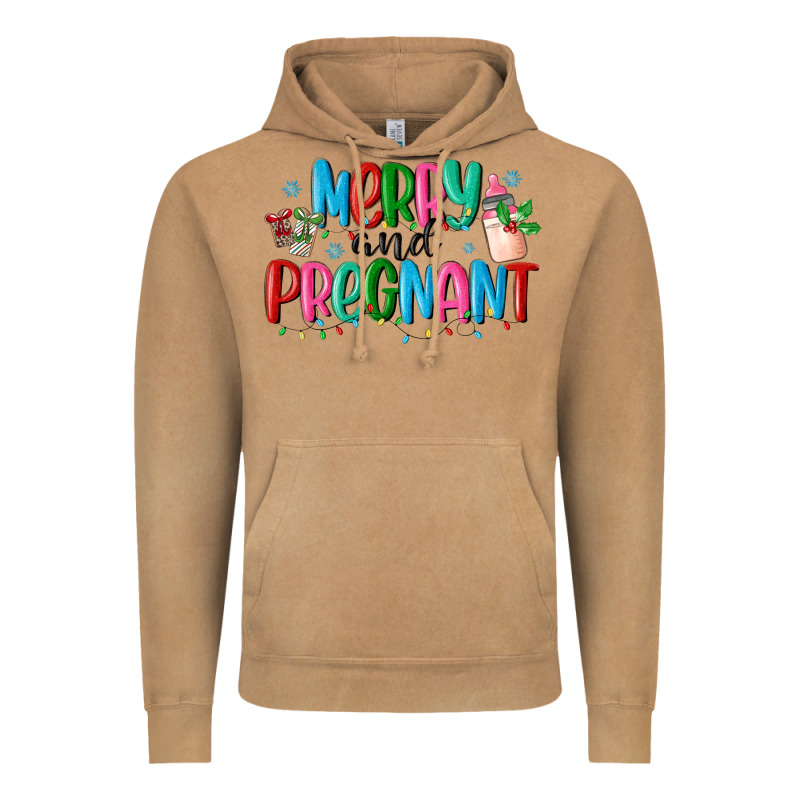 Merry And Pregnant Vintage Hoodie by MaliasSmallBusiness | Teevron