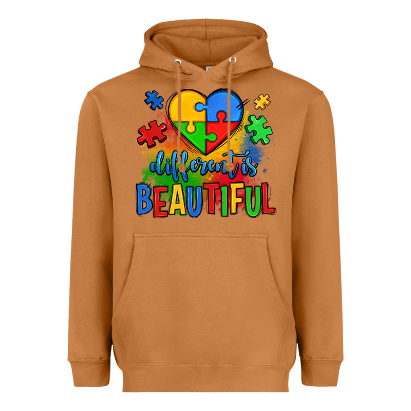 Different Is Beautiful Autism Heavyweight Hoodie by OliviaCreatesArt | Teevron