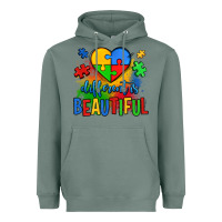 Sage different is beautiful autism Heavyweight Hoodie - OliviaCreatesArt