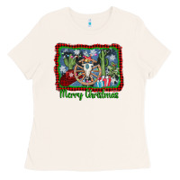 Bone merry christmas western bull skull Ladies Tee - AdoDesignShop