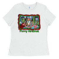 White merry christmas western bull skull Ladies Tee - AdoDesignShop
