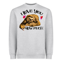 Heather Grey Valentine Sloth, I Love You Slow Much Heavyweight Sweatshirt - Bettercallsaul