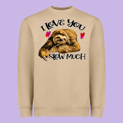 Valentine Sloth, I Love You Slow Much Heavyweight Sweatshirt Designed By Bettercallsaul