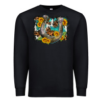 Black western leopard cowhide turquoise background horse Premium Sweatshirt - OliviaCreatesArt