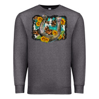 Charcoal Heather western leopard cowhide turquoise background horse Premium Sweatshirt - OliviaCreatesArt