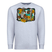 Heather Grey western leopard cowhide turquoise background horse Premium Sweatshirt - OliviaCreatesArt