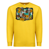 Lemon western leopard cowhide turquoise background horse Premium Sweatshirt - OliviaCreatesArt