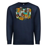 Navy western leopard cowhide turquoise background horse Premium Sweatshirt - OliviaCreatesArt
