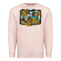 Pale Pink western leopard cowhide turquoise background horse Premium Sweatshirt - OliviaCreatesArt