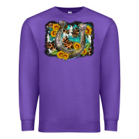 Purple western leopard cowhide turquoise background horse Premium Sweatshirt - OliviaCreatesArt