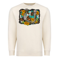 Sandshell western leopard cowhide turquoise background horse Premium Sweatshirt - OliviaCreatesArt